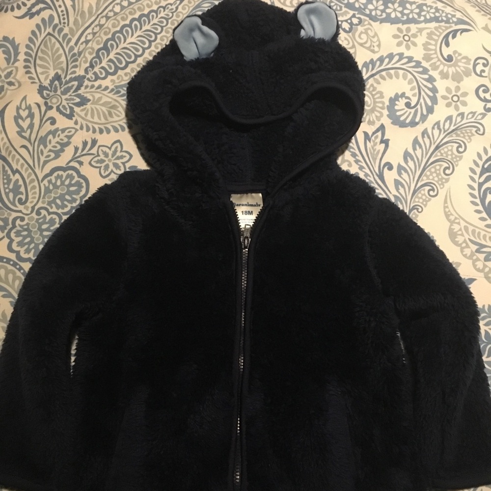 🐻 Super Cute Navy Blue Bear Cub Coat